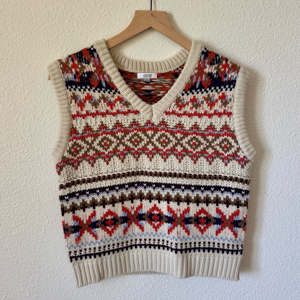 Multicolor Knit Sweater Vest